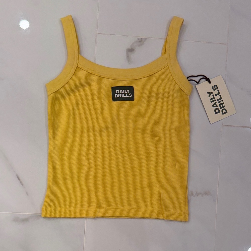 NWT Daily Drills Yellow Thermal Tank XS/S surf & ski collection